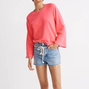 Madewell M terry Raglan sweatshirt in neon